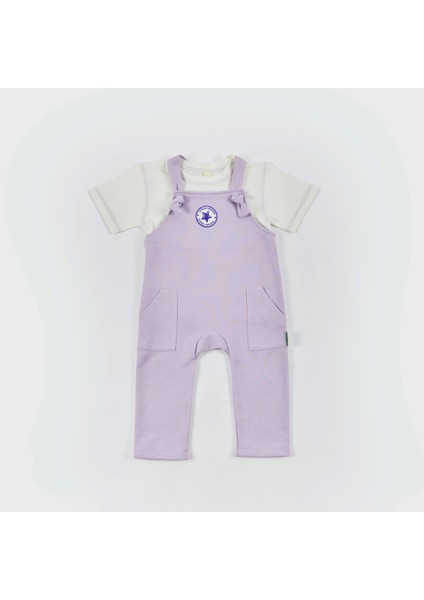 Kız Bebek Salopet Tulum ve Tişört Takım - Lila fiyatları