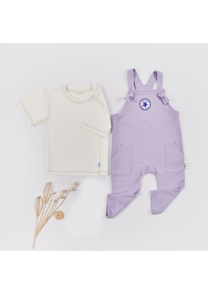 Kız Bebek Salopet Tulum ve Tişört Takım - Lila modelleri