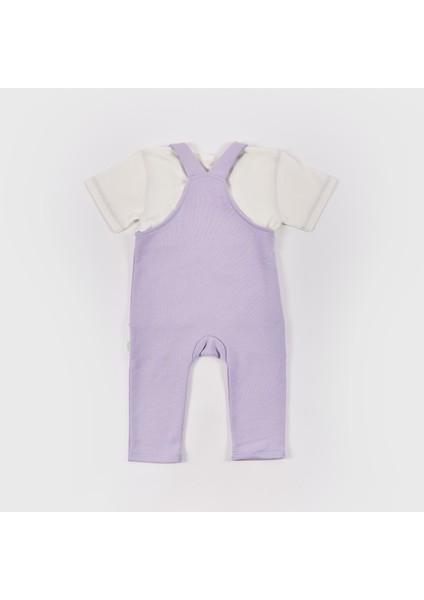 Kız Bebek Salopet Tulum ve Tişört Takım - Lila fırsatları