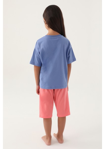 Kız Çocuk Mavi Pijama Takım 50315467-VR036