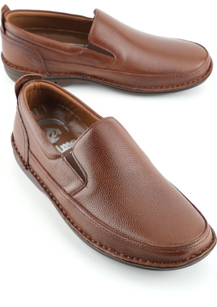 Erkek Yazlık Iç Dış Deri Ortopedik Rahat Klimalı Taban Boğazdan Lastikli Esnek Günlük Ayakkabı