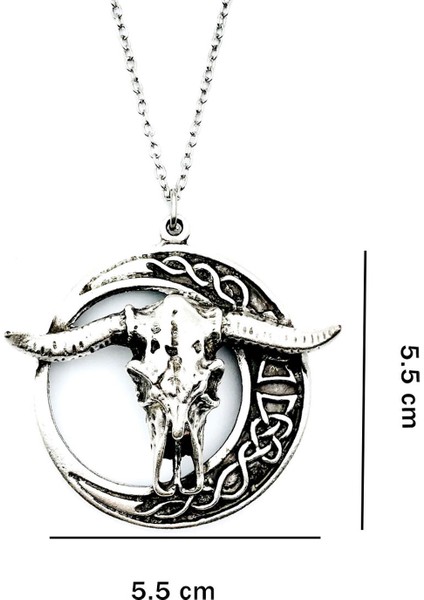 Sevgiliye Özel Hediye Trend Ay Boğa Madalyon Antik Gümüş Kolye fırsatları