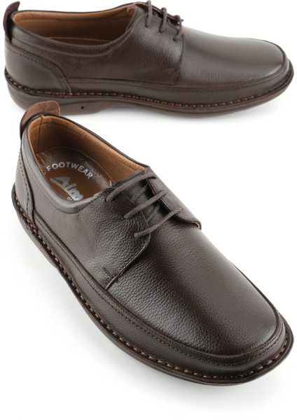 Erkek Yazlık Iç Dış Deri Ortopedik Rahat Klimalı Taban Bağcıklı Ayarlanabilir Günlük Klasik Ayakkabı