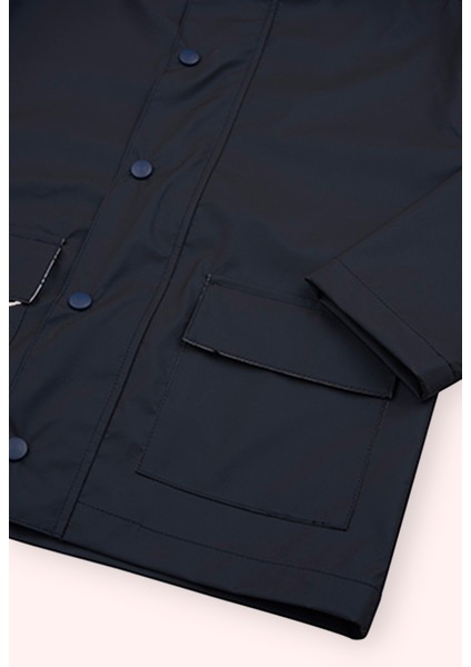 Erkek Çocuk Kapüşonlu Iç Bedeni Baskılı Lacivert Yağmurluk modelleri