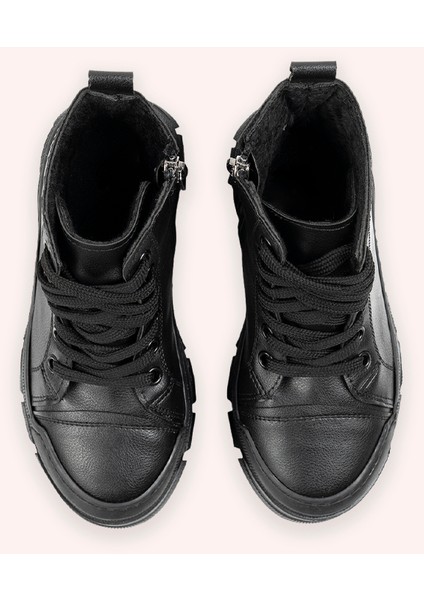 Kız Çocuk Kalın Taban Bağcıklı Siyah Bot fırsatları