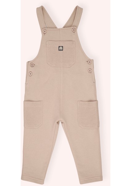 Erkek Bebek Cepli Örme Vizon Salopet