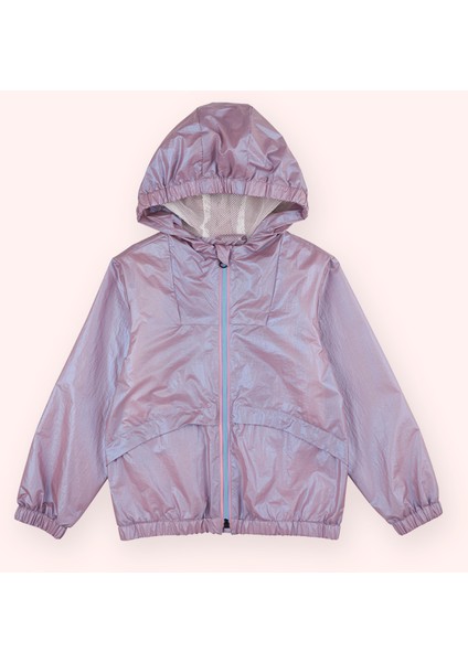 Kız Çocuk Kapüşonlu Lila Yağmurluk