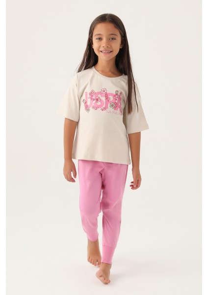 Kız Çocuk Bej Pijama Takım 50290948-VR011