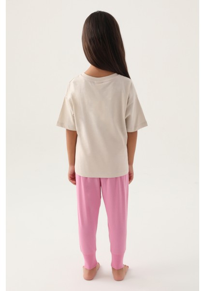 Kız Çocuk Bej Pijama Takım 50290948-VR011