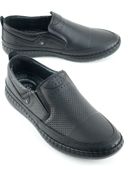 Erkek Yazlık Iç Dış Deri Ortopedik Rahat Taban Boğazdan Lastikli Esnek Günlük Ayakkabı