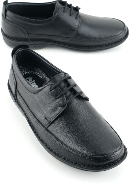 Erkek Yazlık Iç Dış Hakiki Deri Ortopedik Rahat Klimalı Taban Bağcıklı Ayarlanabilir Günlük Klasik Ayakkabı