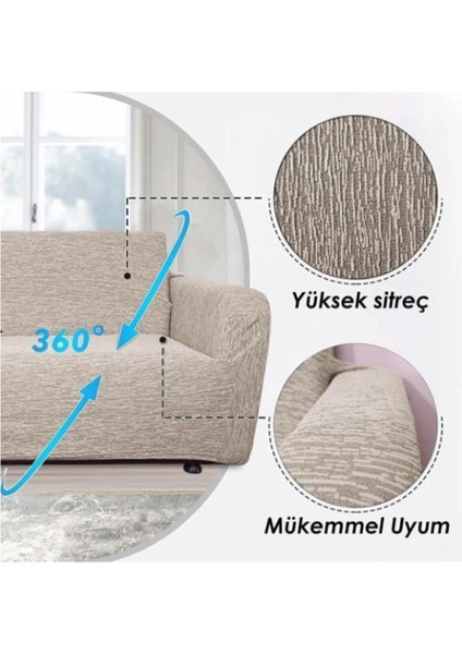 Lastikli Komple Geçirilen Koltuk Örtüsü Seti - 2 Adet 3'lü 2 Adet 1'li indirimleri