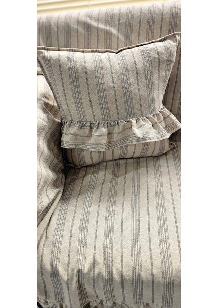 300 cm Fırfırlı Çekyat Koltuk Örtüsü ( 2 Kırlent Hediyeli )Buldan Işi Kanepe Örtü modelleri