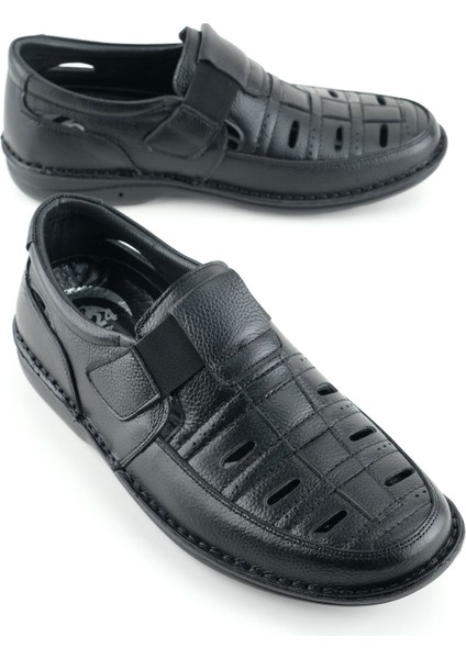 Erkek Yazlık Iç Dış Deri Ortopedik Rahat Klimalı Taban Lastikli Esnek Üst Kemerli Günlük Ayakkabı