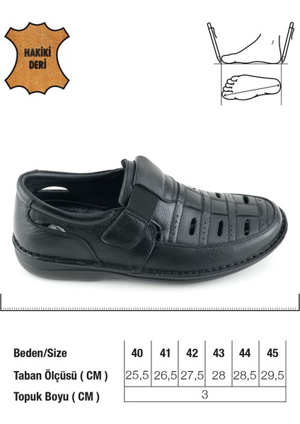 Erkek Yazlık Iç Dış Deri Ortopedik Rahat Klimalı Taban Lastikli Esnek Üst Kemerli Günlük Ayakkabı fiyatları