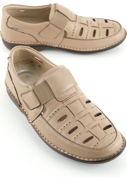 Erkek Yazlık Iç Dış Deri Ortopedik Rahat Klimalı Taban Lastikli Esnek Üst Kemerli Günlük Ayakkabı