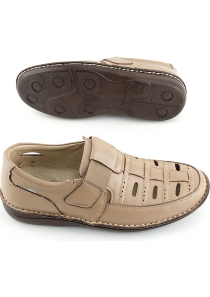 Erkek Yazlık Iç Dış Deri Ortopedik Rahat Klimalı Taban Lastikli Esnek Üst Kemerli Günlük Ayakkabı indirimleri
