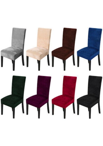 Ipek Kadife Sandalye Kılıfı Lastikli Standart 6'lı modelleri