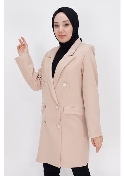 2405 By Coolest Butik Sahte Cep Detaylı Kruvaze Yaka Blazer Ceket fiyatları