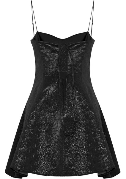 Bağlama Detaylı Jakar Elbise Siyah 12444112000