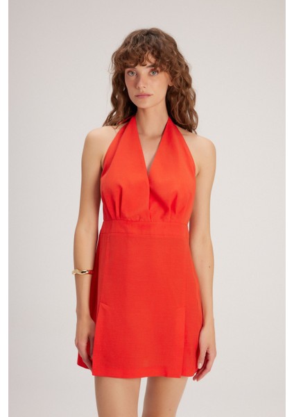 Yırtmaçlı Mini Elbise Coral 12444093000