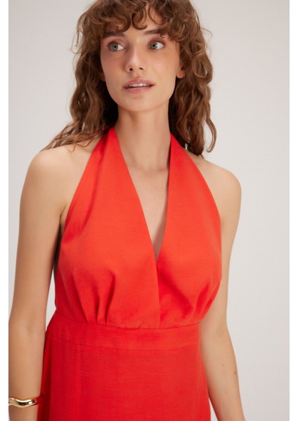 Yırtmaçlı Mini Elbise Coral 12444093000