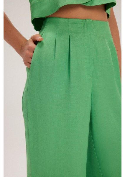 Geniş Paça Pantolon Yeşil 15343859000