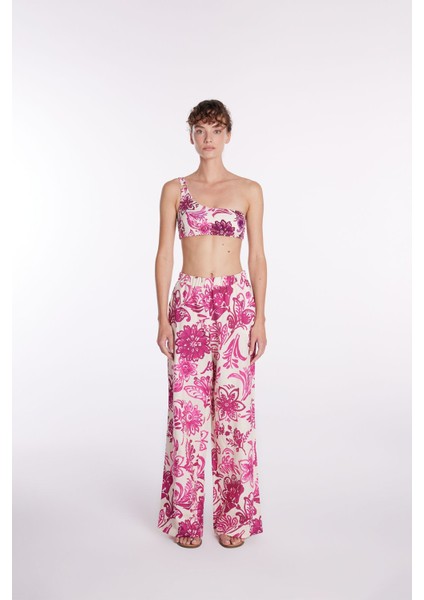 Desenli Beli Lastikli Pantolon Emp.fusya 15343831000