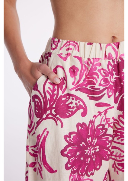 Desenli Beli Lastikli Pantolon Emp.fusya 15343831000 modelleri