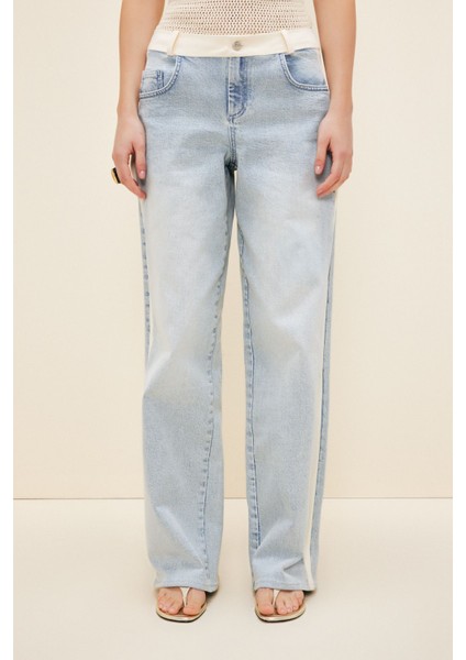 Kumaş Garnili Denim Pantolon Mavi 153M2049000 modelleri