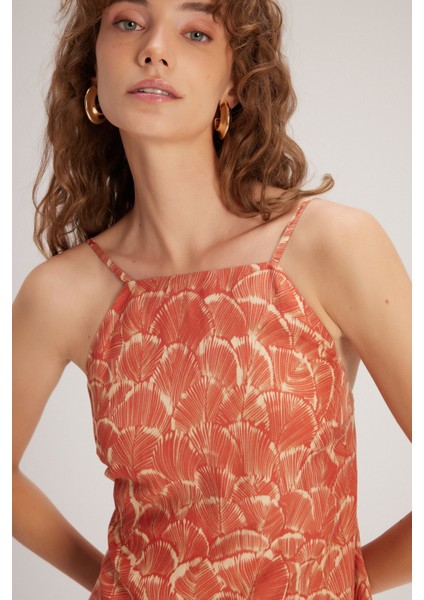 Halter Yaka Keten Elbise Emp.oranj 12443840000 fiyatları