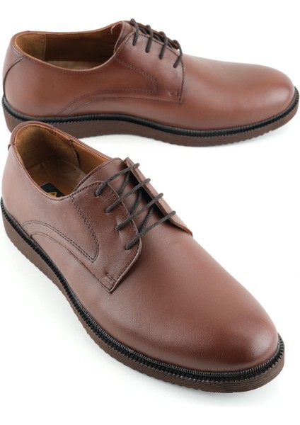 Erkek Iç Dış Deri Ortopedik Rahat Taban Bağcıklı Ayarlanabilir Günlük Klasik Ayakkabı