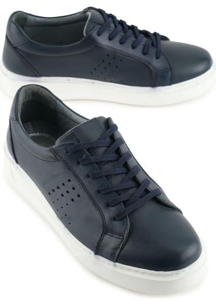 Erkek Iç Dış Deri Ortopedik Rahat Taban Bağcıklı Ayarlanabilir Günlük Spor Ayakkabı