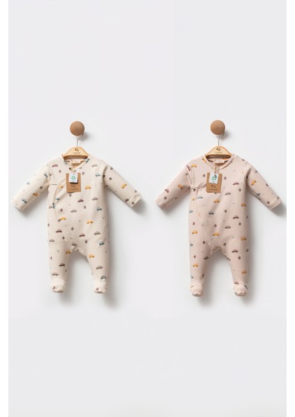 Araba Desenli Organik Pamuklu Patikli Cilde Dost Soft Touch Erkek Bebek Tulum fırsatları