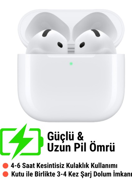 4. Nesil Beyaz Ios Android Uyumlu Kablosuz Bluetooth Kulaklık Yeni Nesil Şeffaf Kılıf Hediyeli