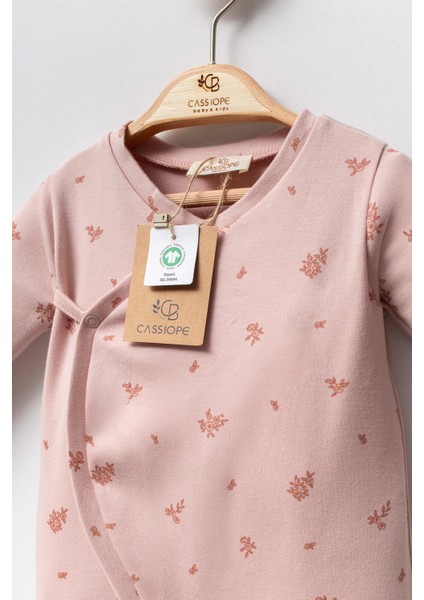 Organik Pamuklu Patikli Uzun Kollu Yandan Bağlamalı Soft Touch Kız Bebek Tulum modelleri