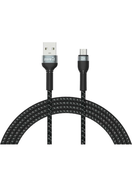 Micro - USB Dayanıklı File Örgü Hızlı Şarj Kablo 2m