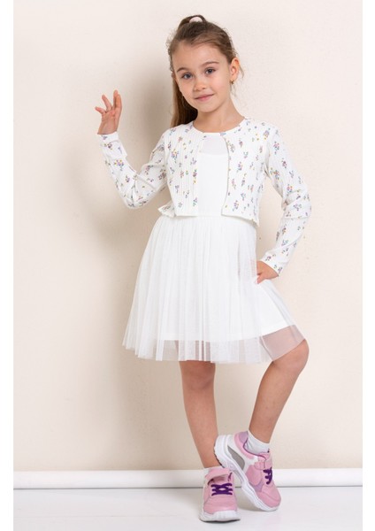 Kız Çocuk Bayramlık Çiçek Desenli Tül Elbise | Şık ve Rahat Tasarım ❤️✨