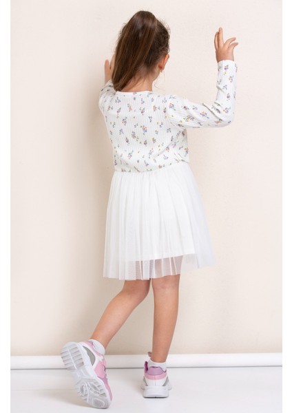 Kız Çocuk Bayramlık Çiçek Desenli Tül Elbise | Şık ve Rahat Tasarım ❤️✨ fırsatları