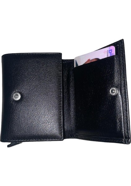 Cüzdan Kaliteli Gerçek Deri Siyah Kredi Kartı Bölmeli Kartlık Banknot Bölmeli Klasik Zarif Sağlam Pratik modelleri