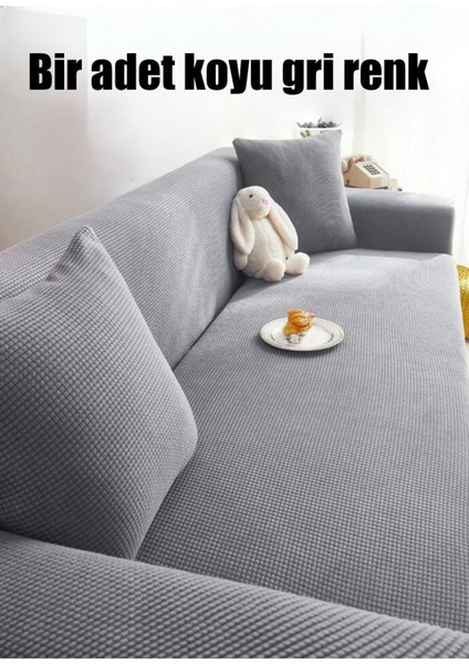 Likrali Streç Lastikli Esnek Yikanabilir Kare Desen Üç Kişilik Kotuk Örtüsü Koltuk Kılıfı Sofa Cove