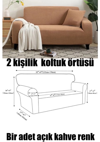 Koltuk Kılıfı Koltuk Örtüsü Iki Kişilik Koltuk Kılıfı 1 Adet Kahve Renk