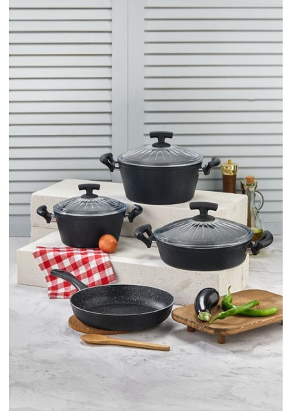 Laurel Kıtchen 7 Parça Granıt Dıa Tencere Set