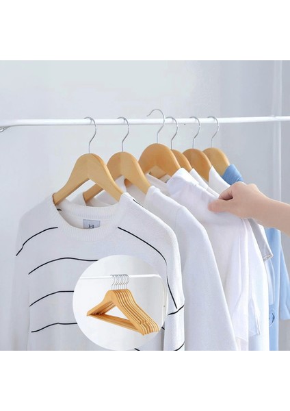 5 Adet Ahşap Bambu Askı Elbise ve Kıyafet Askısı - Gömlek Askısı modelleri