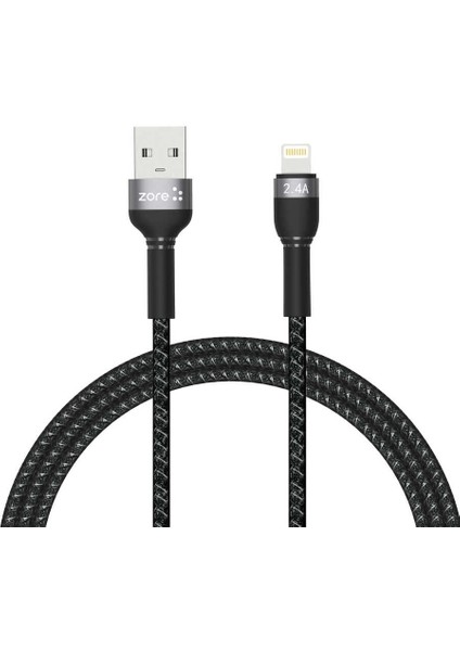 Lightning - USB Dayanıklı File Örgü Hızlı Şarj Kablo 1m