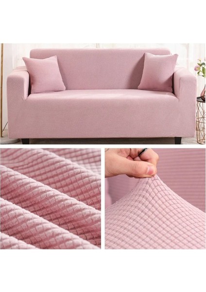 Likrali Koltuk Örtüsü, Yıkanabilir Lastikli Esnek Kare Desen Üç Kişilik Koltuk Kılıfı