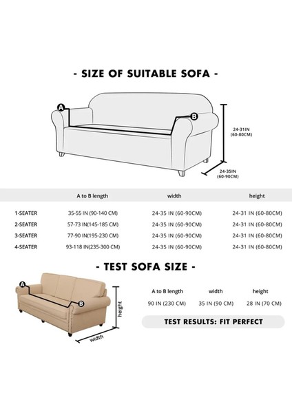 Likrali Koltuk Örtüsü, Yıkanabilir Lastikli Esnek Kare Desen Üç Kişilik Koltuk Kılıfı modelleri