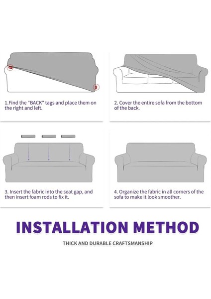 Likrali Koltuk Örtüsü, Yıkanabilir Lastikli Esnek Kare Desen Üç Kişilik Koltuk Kılıfı fırsatları