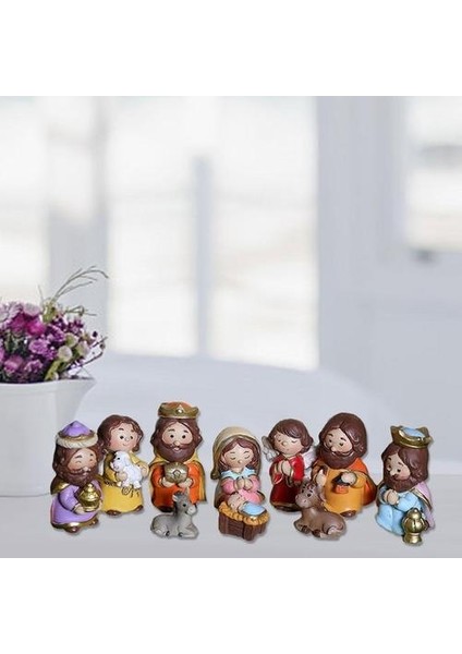 Kutsal Aile Doğuş Sahnesi Seti Noel Masa Süsleme Noel Hediyeleri Çok Renkli (Yurt Dışından) fırsatları
