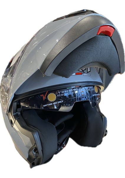 Motorsiklet Kaskı Ncr Nardo Gri Renk Kask Çene Açılır - Tam Kask Vizörlü